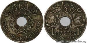 R4567 Lebanon 1 Piastre Etat du Grand Liban 1936 Paris -> Make offer