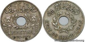 R4572 Lebanon 1 Piastre Etat du Grand Liban 1936 Paris -> Make offer