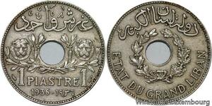 R4586 Lebanon 1 Piastre Etat du Grand Liban 1936 Paris -> Make offer