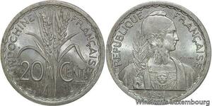 R4623 French Indochina 20 Cents Turin 1945 C Castelsarrasin AU+ -> Make offer