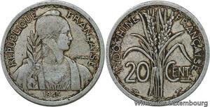 R4628 French Indochina 20 Cents Turin 1945 -> Make offer