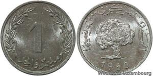 R4629 Tunisia 1 Millième Oak Tree 1960 UNC -> Make offer