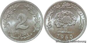 R4635 Tunisia 2 Millième 1960 UNC -> Make offer
