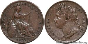 R4666 United Kingdom Farthing George IV 1823 AU -> Make offer