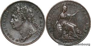 R4667 United Kingdom Farthing George IV 1822 AU -> Make offer