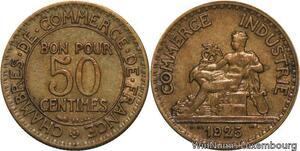 R4714 France 50 Centimes Chambre de Commerce 1925 AU SUP -> Make offer
