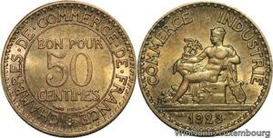 R4718 France 50 Centimes Chambre de Commerce 1923 SPL  FDC !! -> Make offer