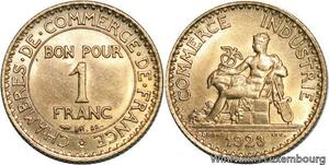 R4723 France 1 Franc Chambre de Commerce 1923 UNC -> Make offer