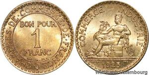 R4726 Rare France 1 Franc Chambre de Commerce 1925 FDC UNC -> Make offer