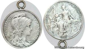 R4738 France 5 Centimes Dupuis 1916 Argentée Silvered -> Make offer