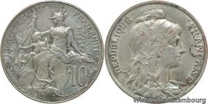 R4740 Rare France 10 Centimes Dupuis 1907 Argentée Silvered SUP -> Make offer