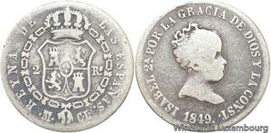 R4750 Spain 2 Reales Isabel II 1849 M CL Madrid Silver -> Make offer