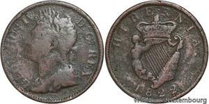 R4775 Ireland Half Penny George IV 1822 -> Make offer