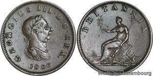 R4798 United Kingdom Half Penny George III 1806 -> Make offer