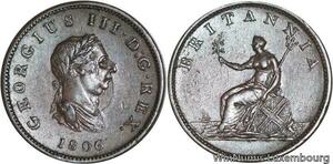 R4800 United Kingdom Half Penny George III 1806 -> Make offer