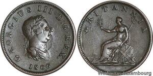 R4801 United Kingdom Half Penny George III 1806 -> Make offer