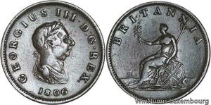 R4802 United Kingdom Half Penny George III 1806 -> Make offer