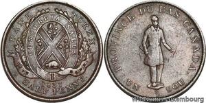 R4833 Bas Canada Province 1/2 Penny 1837 -> Make offer