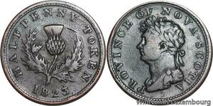 R4836 Canada Nova Scotia 1/2 Penny George IV 1823 with Hyphen