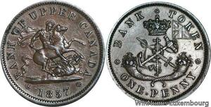 R4838 Rare Canada Bank of Upper Penny Saint George 1857 Toronto AU -> Make offer