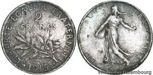 R4847 France Faux époque 2 Francs Semeuse 1915 Plomb -> Make offer