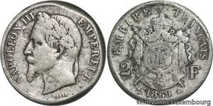 R4851 France Faux époque 2 Francs Napoléon III 1869 A Paris Plomb -> Make offer