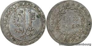 R4887 Rare Switzerland Swiss Cantons Geneva 6 Sols an IV 1795 -> Make offer