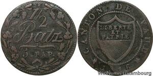 R4890 Switzerland Swiss Cantons Vaud 1/2 Batzen 5 Rappen 1816 -> Make offer