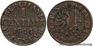 R4902 Switzerland Swiss Cantons Geneva 1 Centime 1844 AU -> Make offer