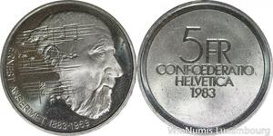 R4916 Switzerland 5 Francs Ernest Ansermet 1883 1983 UNC