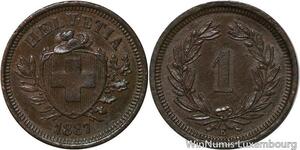 R4941 Switzerland 1 Rappen Helvetia 1887 B Berne UNC -> Make offer