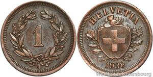 R4959 Switzerland 1 Rappen Helvetia 1938 B Berne -> Make offer