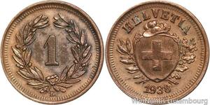 R4960 Switzerland 1 Rappen Helvetia 1938 B Berne -> Make offer