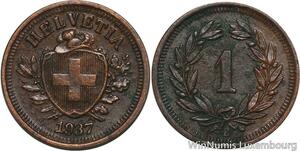 R4962 Switzerland 1 Rappen Helvetia 1937 B Berne -> Make offer