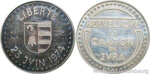 R4969 Medal Switzerland Canton du Jura 23 Juin 1974 Silver 999% Proof -> M Offer