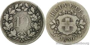 R4977 Switzerland 10 Rappen Helvetia 1850 BB Strasbourg -> Make offer