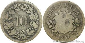 R4979 Switzerland 10 Rappen Helvetia 1850 BB Strasbourg -> Make offer