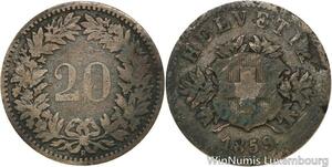 R4983 Switzerland 20 Rappen Helvetia 1859 BB Strasbourg -> Make offer