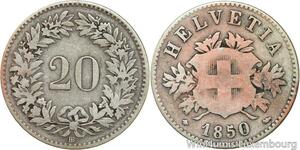 R4984 Switzerland 20 Rappen Helvetia 1850 BB Strasbourg -> Make offer