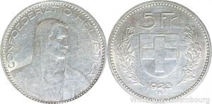 R4998 Rare Switzerland 5 Francs Helvetia 1923 B Berne Argent Silver ->Make offer