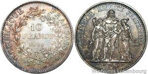 R5166 France 10 Francs Hercule 1967 Silver Rainbow UNC -> Make offer