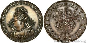 R5178 Rare Médaille Marie de Médicis Couronnement Pierre Régnier 1610 SUP