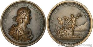 R5190 Rare Médaille XIV Maria Theresa Austria Daughter Philip IV Spain 1660 SUP