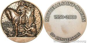 R5192 Médaille Saint Matin Apôtre Gaules Georges Crouzat Mutuelle 1950 2000 SUP