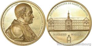 R5193 Rare Médaille Saint Celestin Cardinal 1843 Bourges Gayrard SUP -> Offer