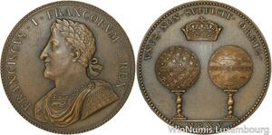 R5208 Rare Médaille François Ier Accession au Trone 1515 Globe Celestes SUP