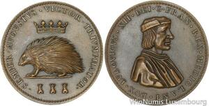 R5212 Rare Médaille Louis XII Porc-épic Duc de Milan 1498 1514 SUP -> Make offer