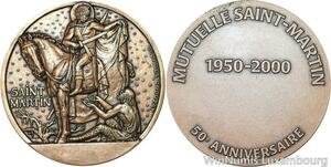 R5213 Medal Saint Matin Apôtre des Gaules Georges Crouzat Mutuelle 1950 2000 SUP