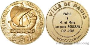 R5252 Médaille Jacques Soussan 1955 2005 Juif D'Algerie Ville Paris Delannoy SUP