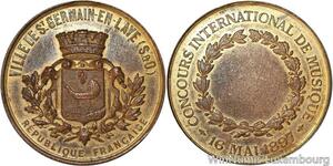 R5255 Médaille Concours Internationale Musique 1897 Saint Germain en Laye SUP